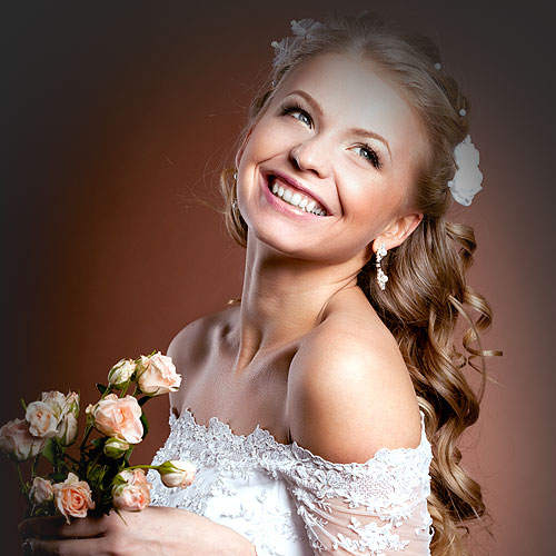 perfect hair blond girl wedding day
